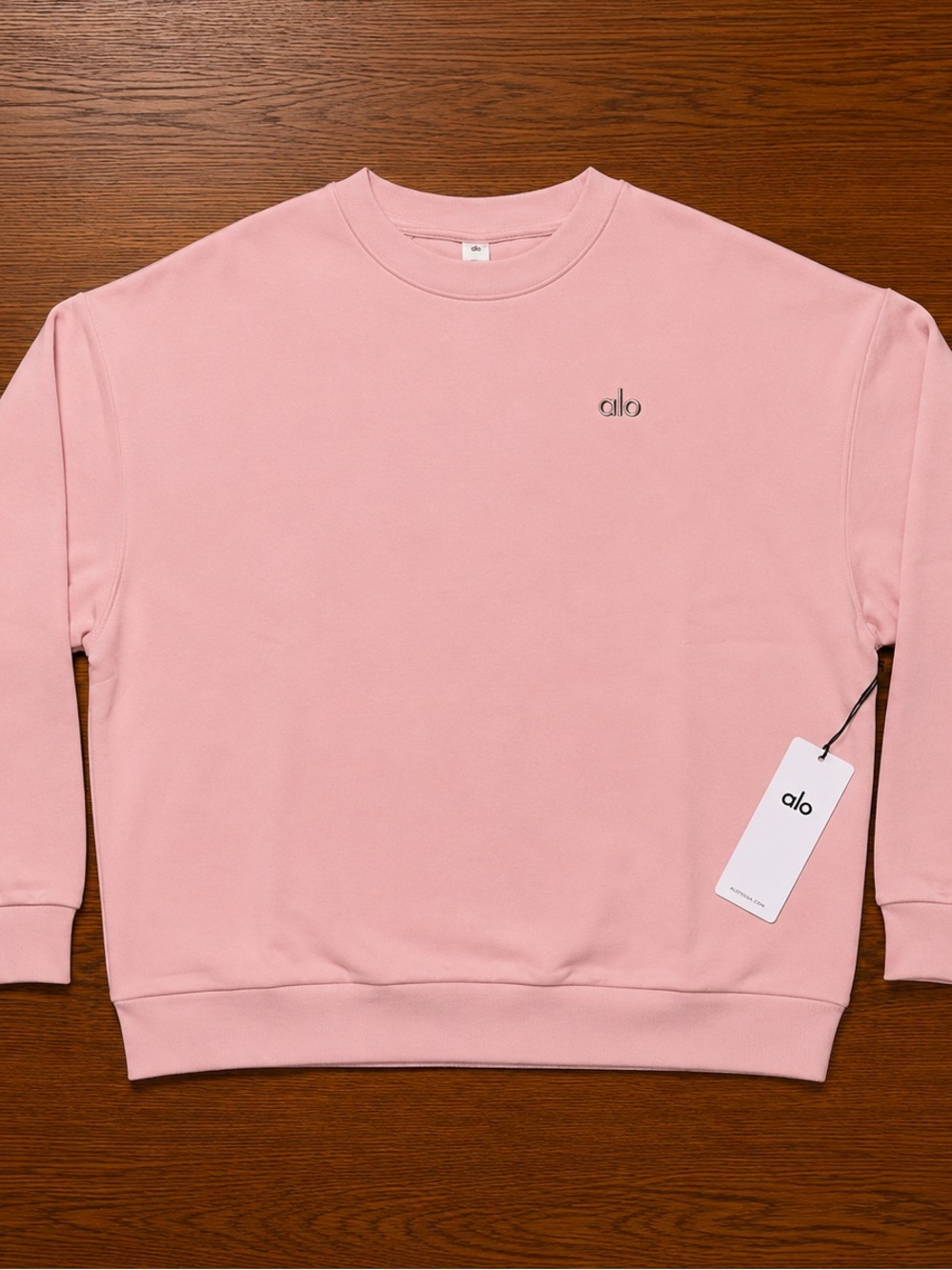 Alo Accolade Crewneck Sweatshirt Pink Quartz Size L